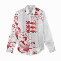Custom England Rugby Pride Women Casual Shirt Tudor Rose Flame Fire Style