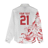 Custom England Rugby Pride Women Casual Shirt Tudor Rose Flame Fire Style
