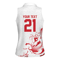 Custom England Rugby Pride Women Sleeveless Polo Shirt Tudor Rose Flame Fire Style