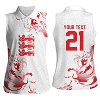 Custom England Rugby Pride Women Sleeveless Polo Shirt Tudor Rose Flame Fire Style