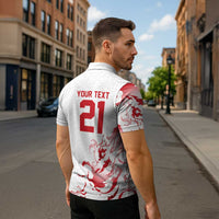 Custom England Rugby Pride Zipper Polo Shirt Tudor Rose Flame Fire Style