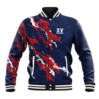 Custom France Rugby Pride Baseball Jacket XV de France Flame Fire Style