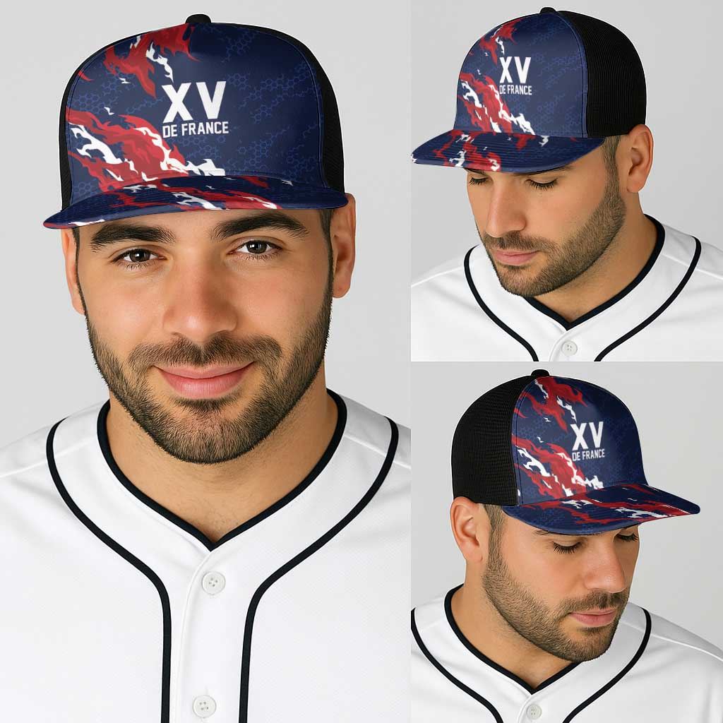 France Rugby Pride Baseball Net Cap XV de France Flame Fire Style