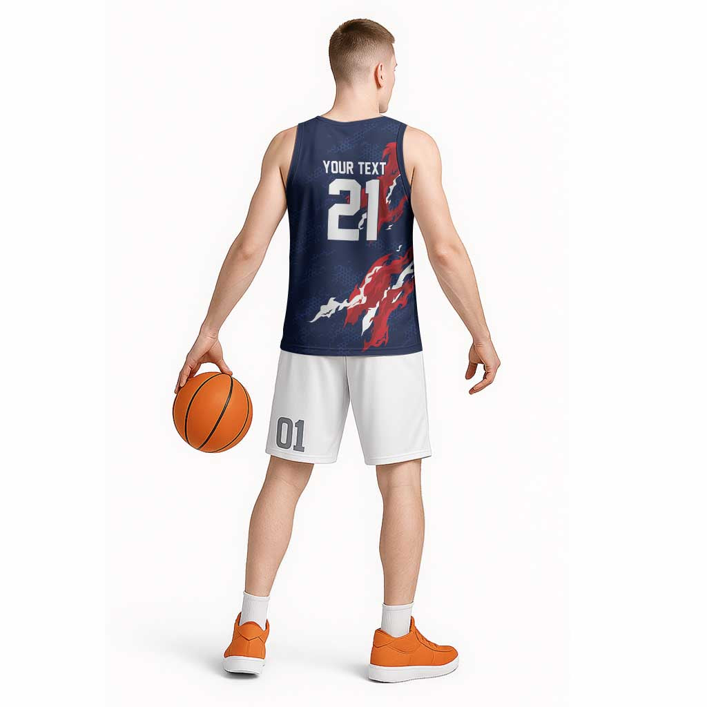 Custom France Rugby Pride Basketball Jersey XV de France Flame Fire Style