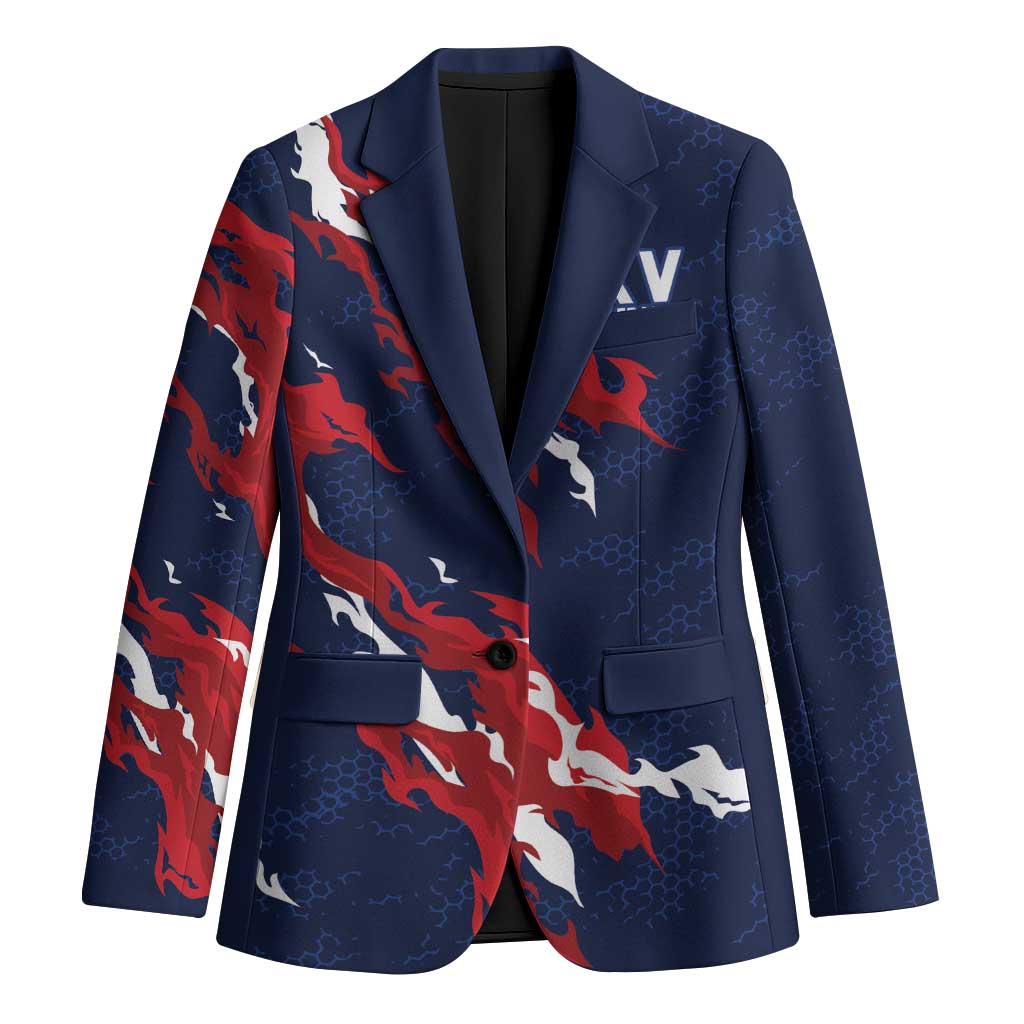 Custom France Rugby Pride Blazer XV de France Flame Fire Style