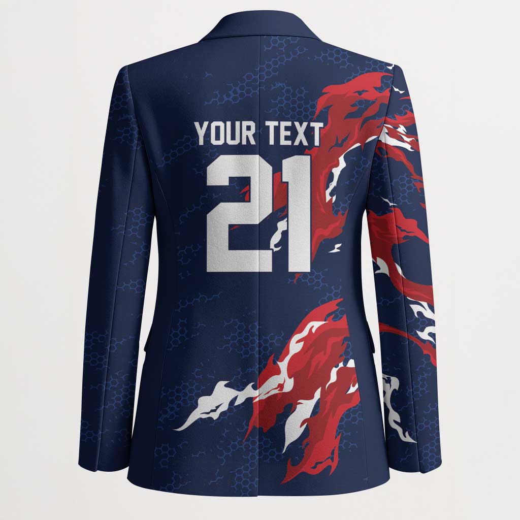 Custom France Rugby Pride Blazer XV de France Flame Fire Style