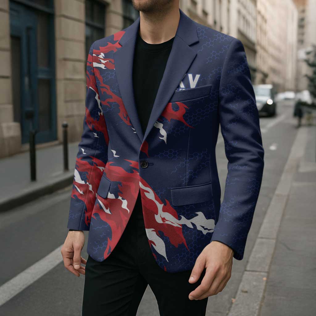 Custom France Rugby Pride Blazer XV de France Flame Fire Style