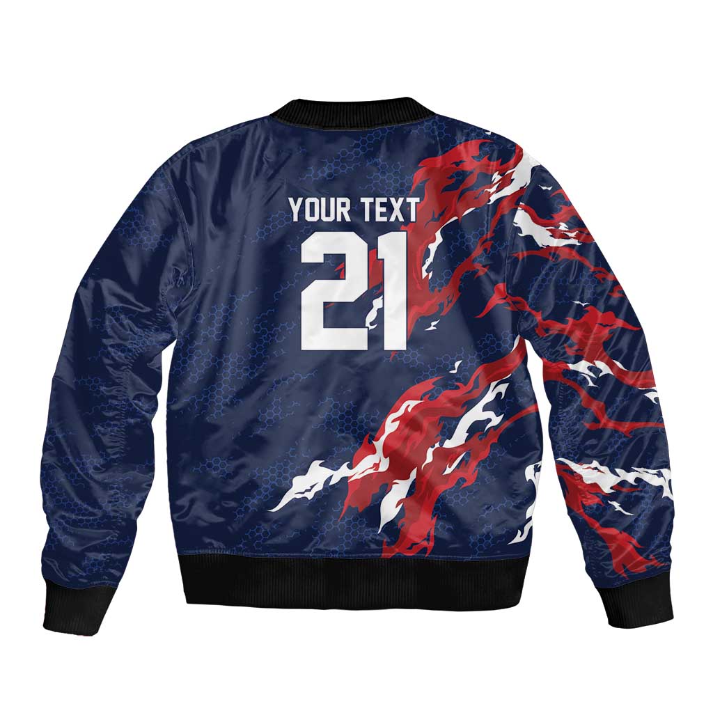 Custom France Rugby Pride Bomber Jacket XV de France Flame Fire Style