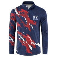 Custom France Rugby Pride Button Sweatshirt XV de France Flame Fire Style