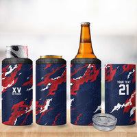Custom France Rugby Pride 4 in 1 Can Cooler Tumbler XV de France Flame Fire Style