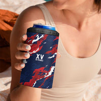 Custom France Rugby Pride 4 in 1 Can Cooler Tumbler XV de France Flame Fire Style