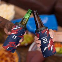 Custom France Rugby Pride 4 in 1 Can Cooler Tumbler XV de France Flame Fire Style