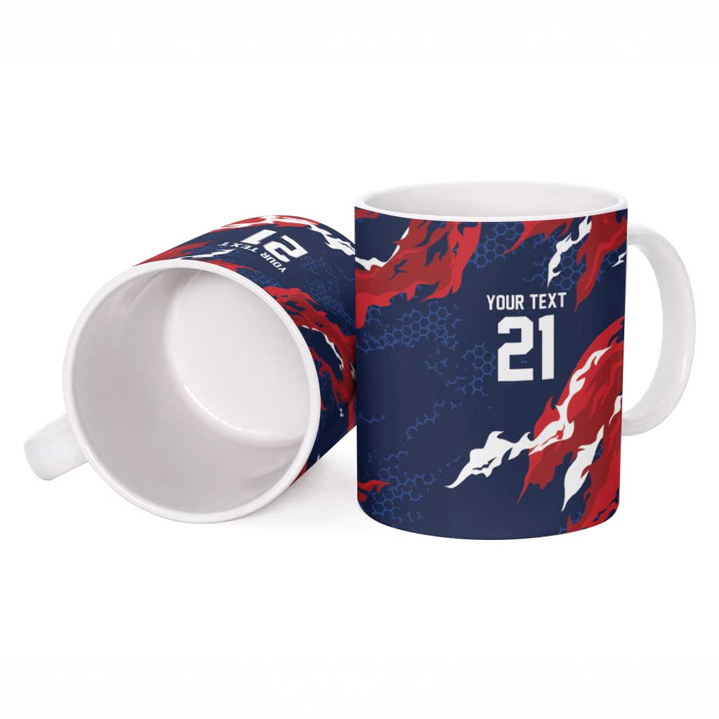 Custom France Rugby Pride Ceramic Mug XV de France Flame Fire Style