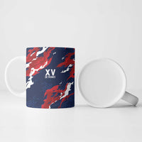 Custom France Rugby Pride Ceramic Mug XV de France Flame Fire Style