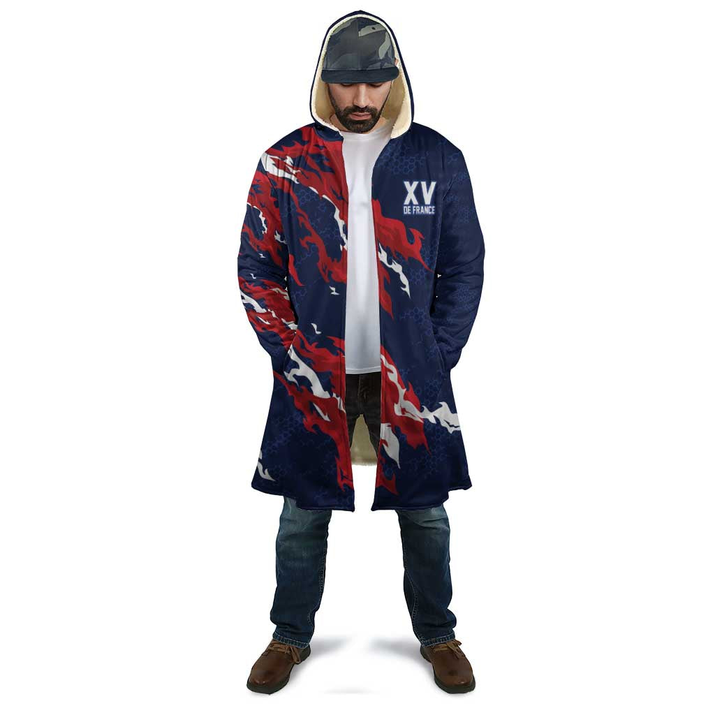 Custom France Rugby Pride Cloak XV de France Flame Fire Style