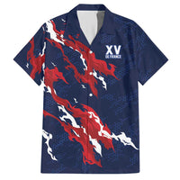 Custom France Rugby Pride Hawaiian Shirt XV de France Flame Fire Style