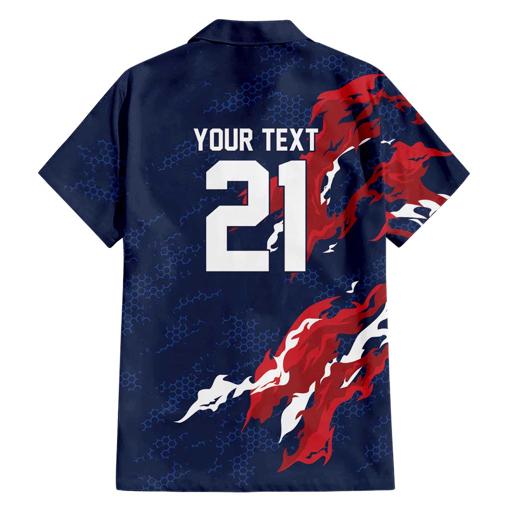 Custom France Rugby Pride Hawaiian Shirt XV de France Flame Fire Style