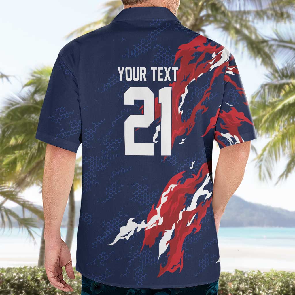 Custom France Rugby Pride Hawaiian Shirt XV de France Flame Fire Style