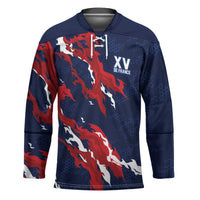 Custom France Rugby Pride Hockey Jersey XV de France Flame Fire Style