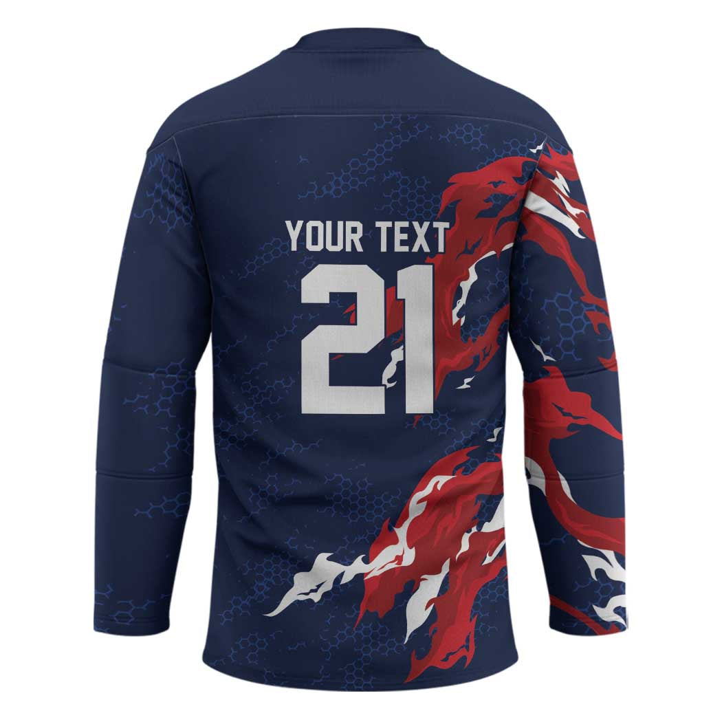 Custom France Rugby Pride Hockey Jersey XV de France Flame Fire Style