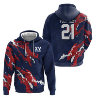 Custom France Rugby Pride Hoodie XV de France Flame Fire Style
