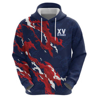 Custom France Rugby Pride Hoodie XV de France Flame Fire Style