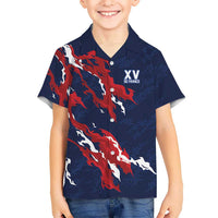 Custom France Rugby Pride Kid Hawaiian Shirt XV de France Flame Fire Style