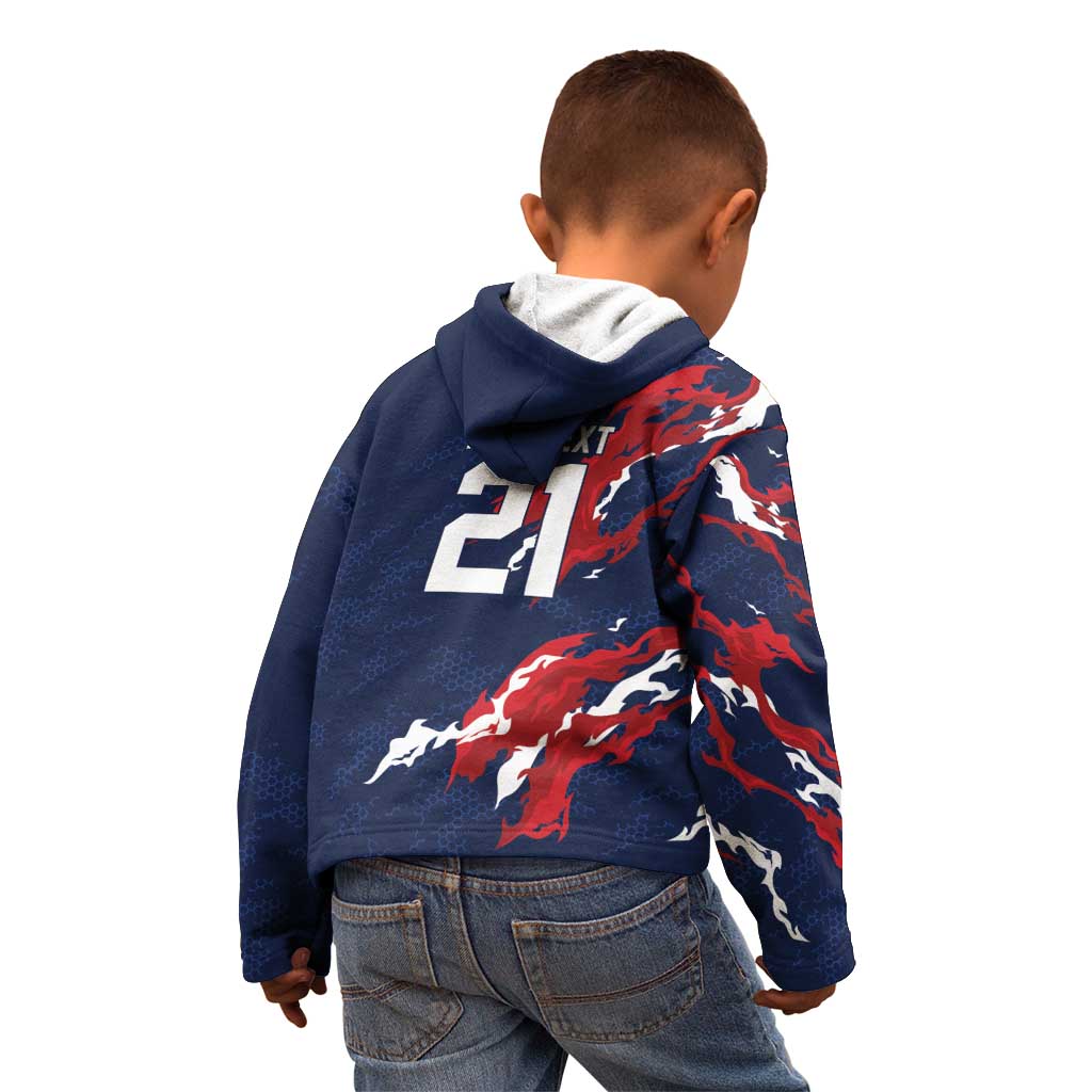 Custom France Rugby Pride Kid Hoodie XV de France Flame Fire Style