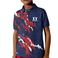 Custom France Rugby Pride Kid Polo Shirt XV de France Flame Fire Style