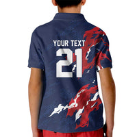 Custom France Rugby Pride Kid Polo Shirt XV de France Flame Fire Style