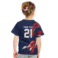 Custom France Rugby Pride Kid T Shirt XV de France Flame Fire Style