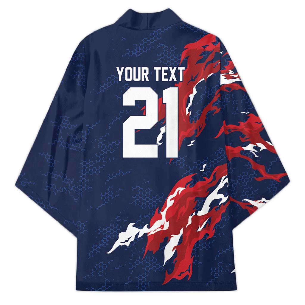 Custom France Rugby Pride Kimono XV de France Flame Fire Style