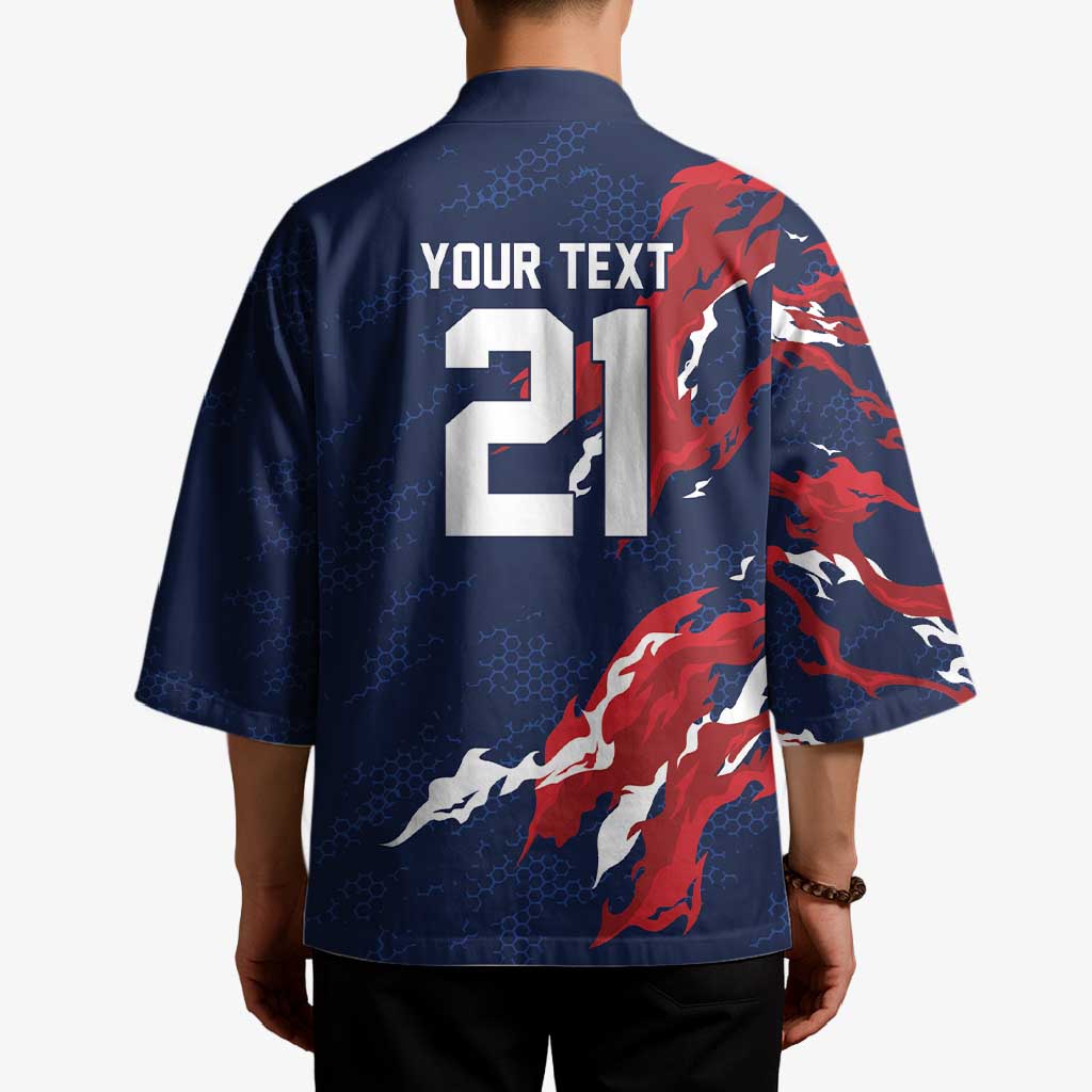 Custom France Rugby Pride Kimono XV de France Flame Fire Style
