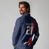 Custom France Rugby Pride Long Sleeve Polo Shirt XV de France Flame Fire Style