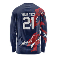 Custom France Rugby Pride Long Sleeve Shirt XV de France Flame Fire Style