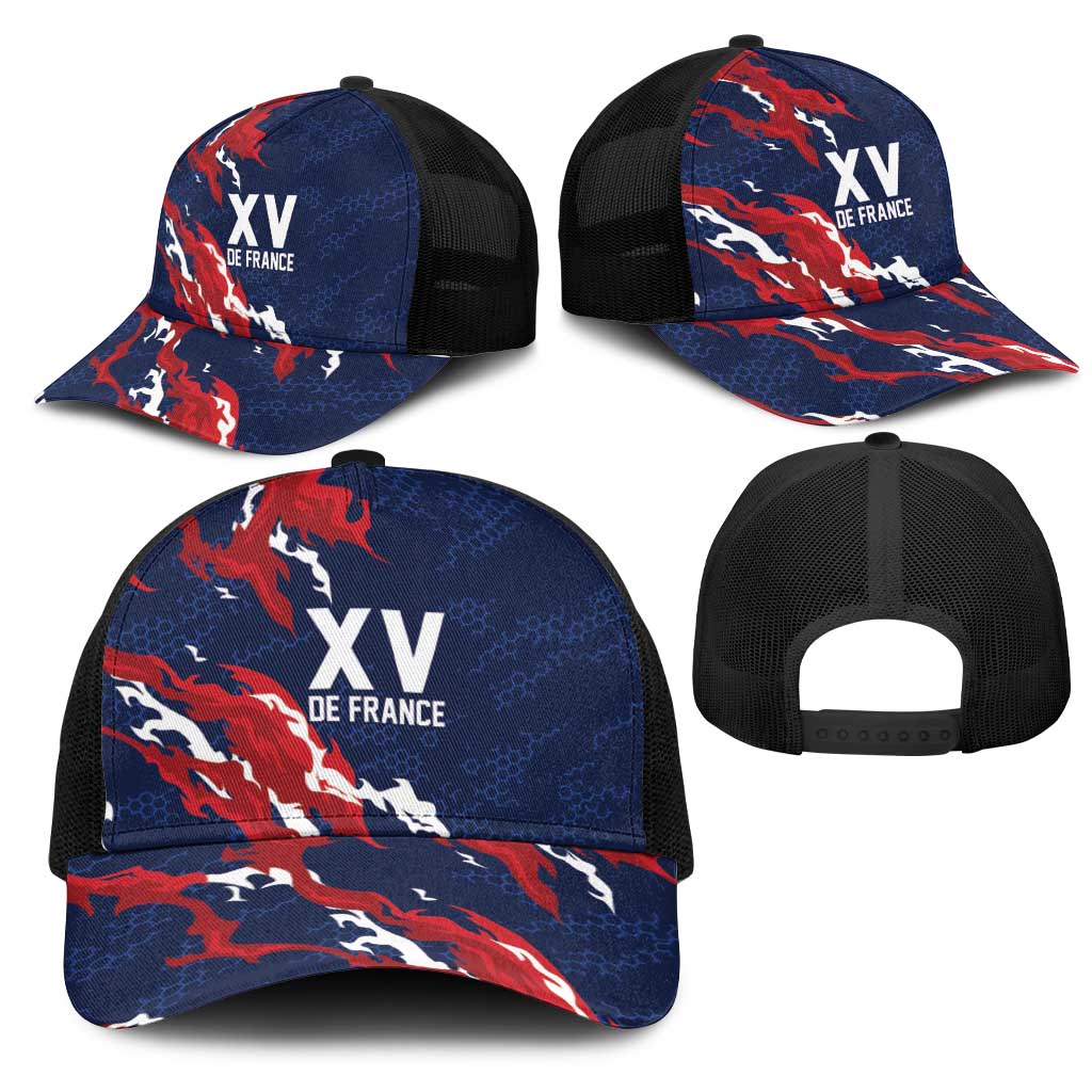 France Rugby Pride Mesh Trucker Cap XV de France Flame Fire Style