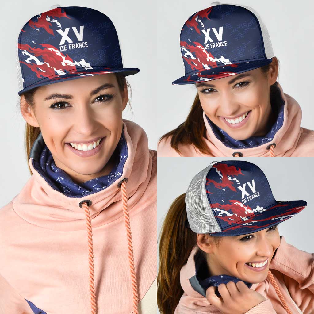 France Rugby Pride Mesh Trucker Cap XV de France Flame Fire Style