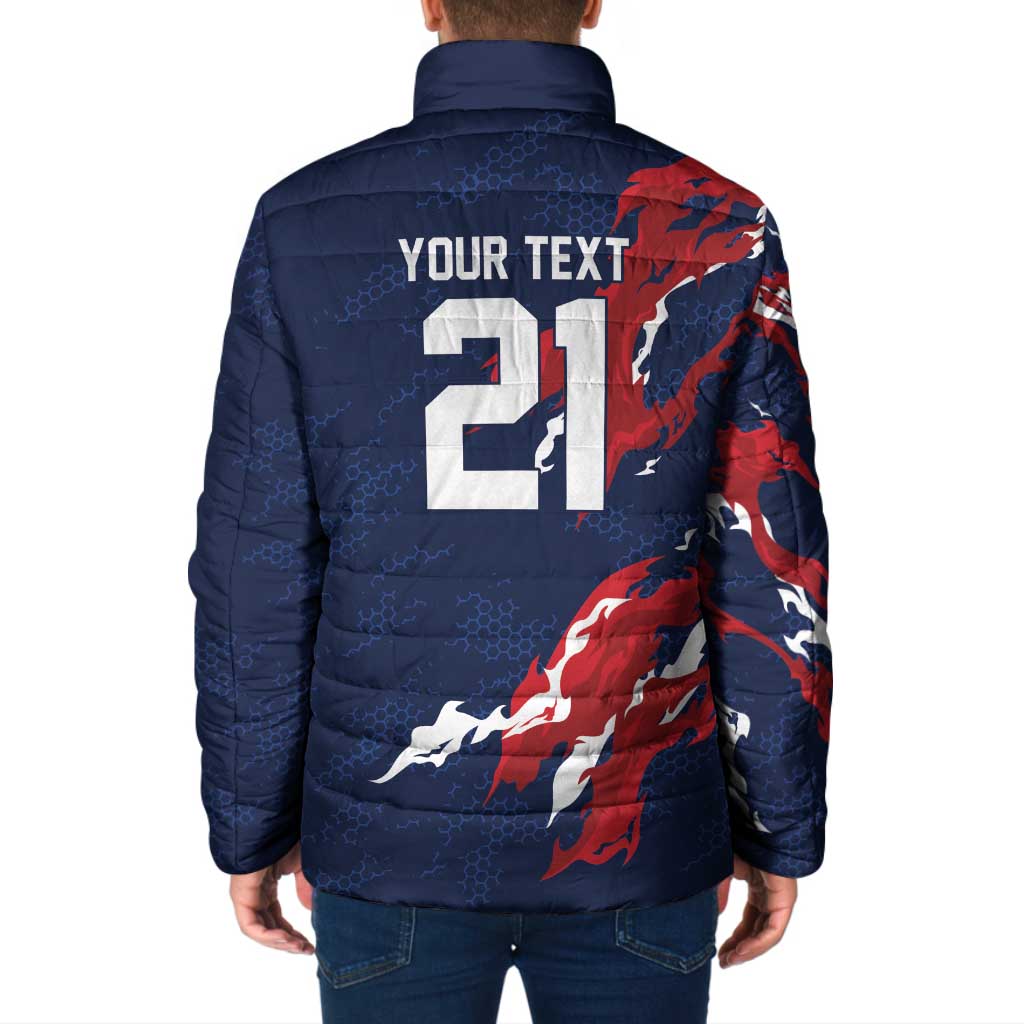 Custom France Rugby Pride Padded Jacket XV de France Flame Fire Style