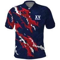 Custom France Rugby Pride Polo Shirt XV de France Flame Fire Style