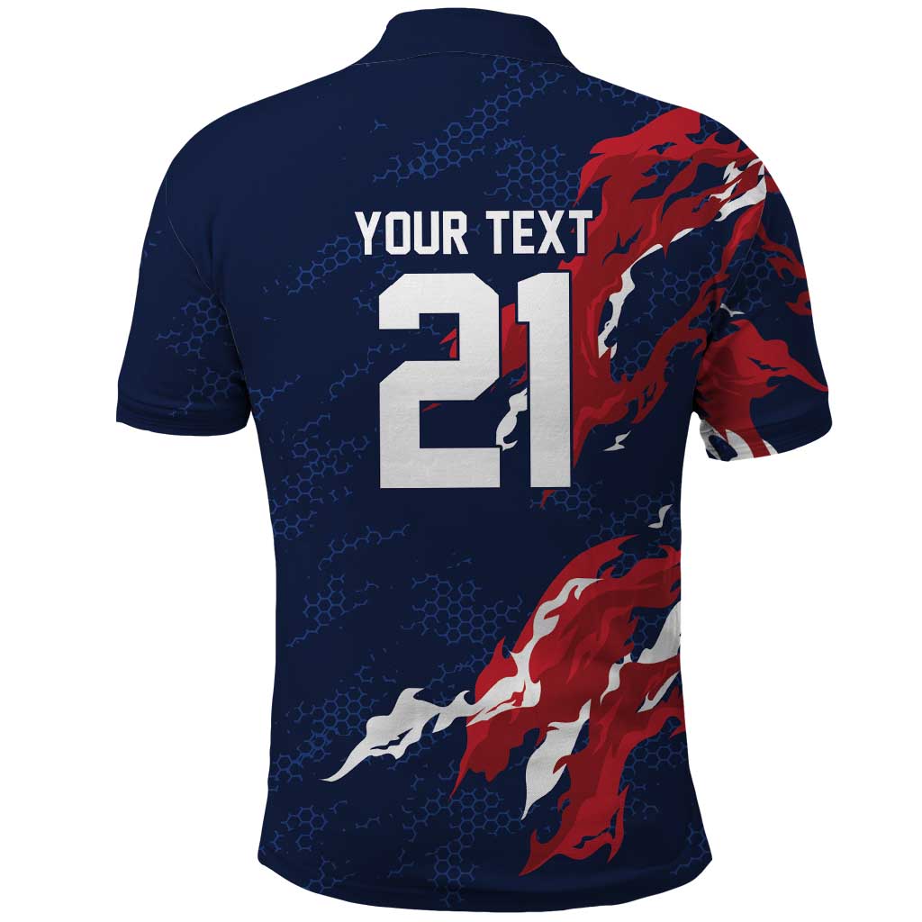 Custom France Rugby Pride Polo Shirt XV de France Flame Fire Style