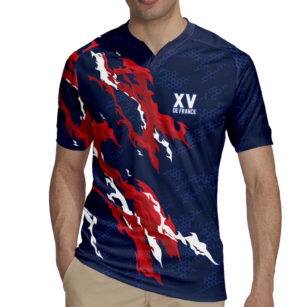 Custom France Rugby Pride Rugby Jersey XV de France Flame Fire Style