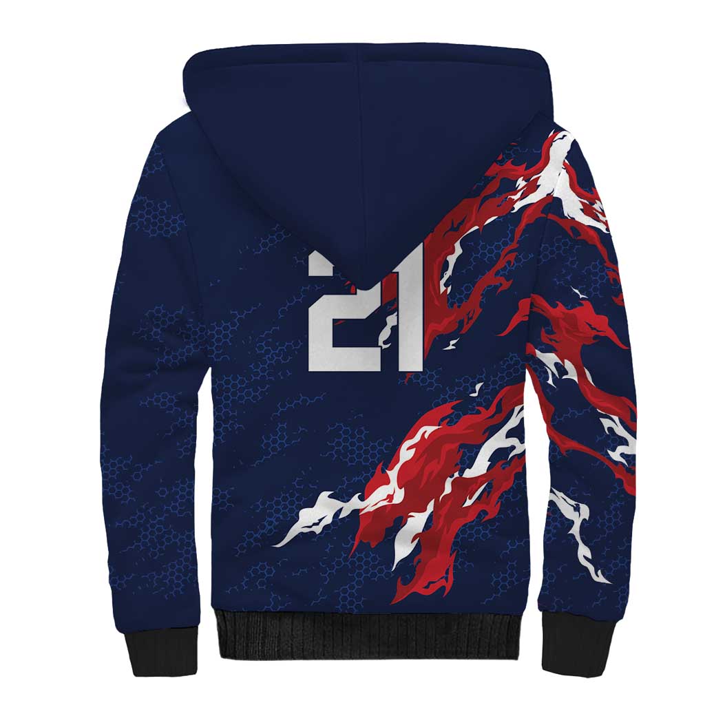 Custom France Rugby Pride Sherpa Hoodie XV de France Flame Fire Style