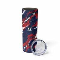 Custom France Rugby Pride Skinny Tumbler XV de France Flame Fire Style