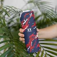 Custom France Rugby Pride Skinny Tumbler XV de France Flame Fire Style