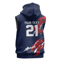 Custom France Rugby Pride Sleeveless Hoodie XV de France Flame Fire Style