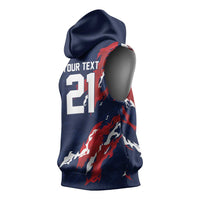 Custom France Rugby Pride Sleeveless Hoodie XV de France Flame Fire Style