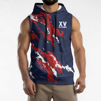 Custom France Rugby Pride Sleeveless Hoodie XV de France Flame Fire Style