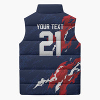 Custom France Rugby Pride Sleeveless Puffer Jacket XV de France Flame Fire Style