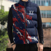 Custom France Rugby Pride Sleeveless Puffer Jacket XV de France Flame Fire Style