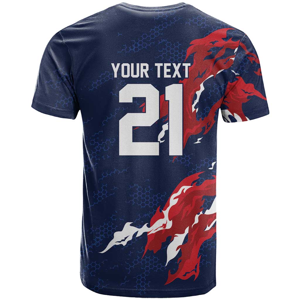 Custom France Rugby Pride T Shirt XV de France Flame Fire Style